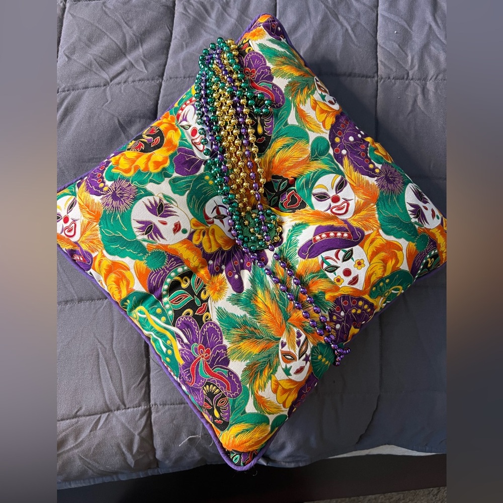 Custom Mardi Gras Decorative Pillow